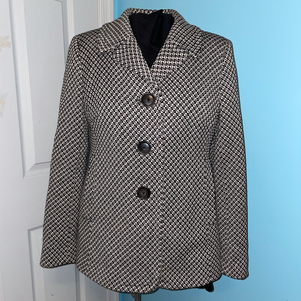 Ann Taylor Jacket woven diamond pattern size S